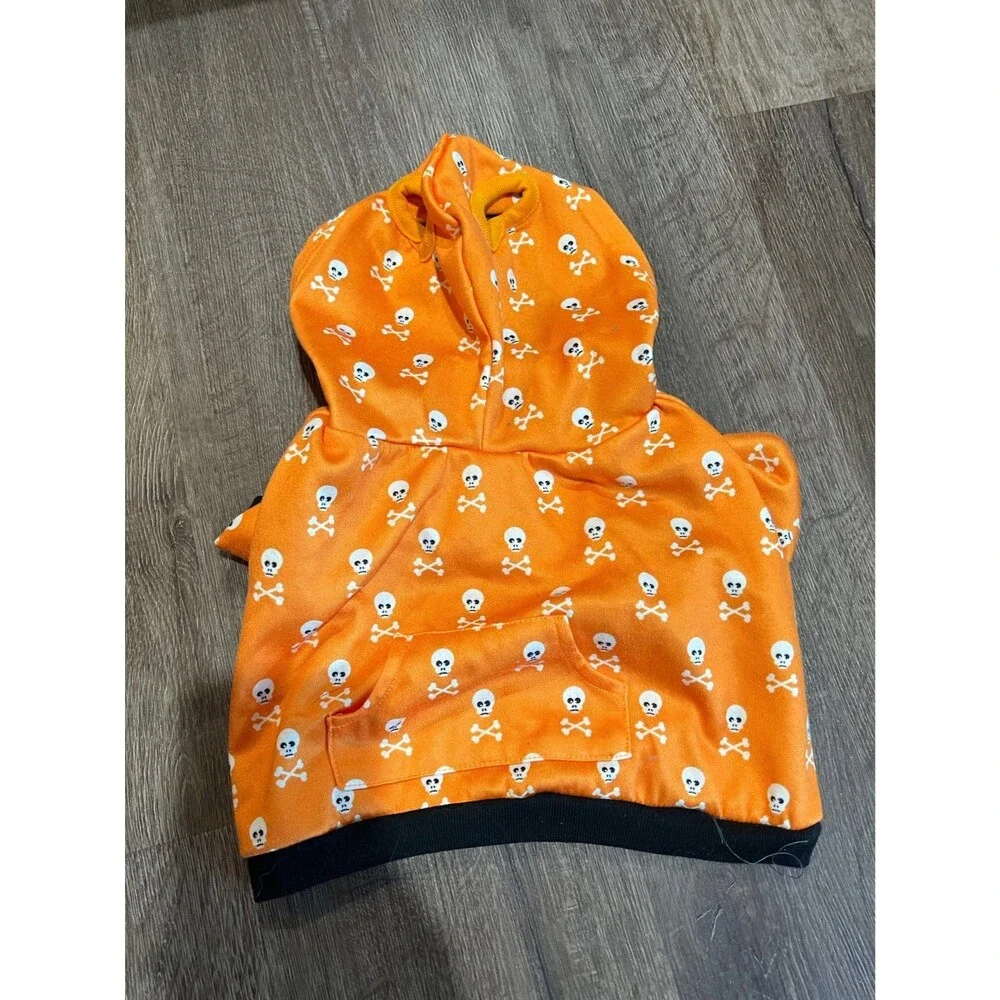 Dog Halloween Orange‎ Skull Hoodie